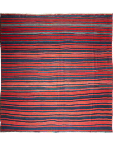 Kilim Vintage Persia rosso indiano e grigio tenue 259x292