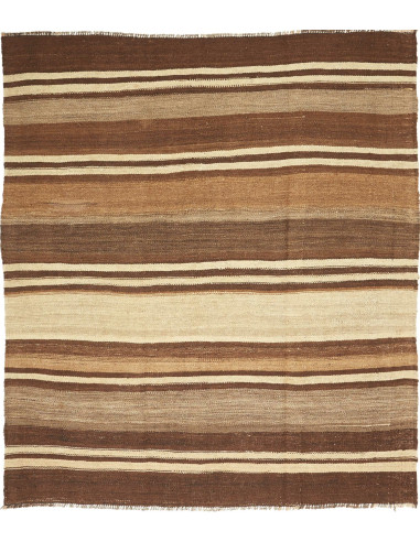 Kilim Vintage Persia terra di siena e verde oliva scuro 177x201