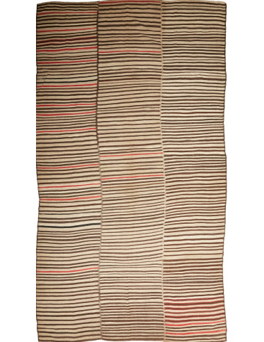 Kilim Mazandaran Persia abbronzatura e verde oliva scuro 207x390