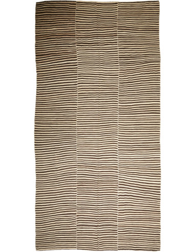 Kilim Mazandaran Persia grigio ardesia scuro e grigio ardesia scuro 208x411